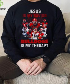 Jesus Is My Savior Georgia Bulldogs Is My Therapy Signatures Shirt