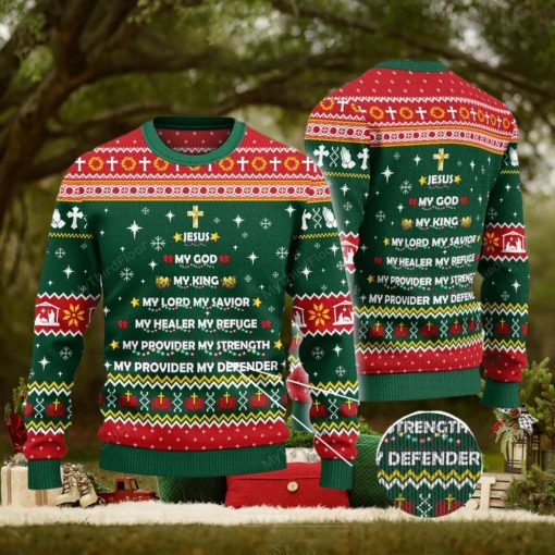 Jesus My God My King My Lord My Savior Ugly Christmas Sweater 3D Gift For Men And Women