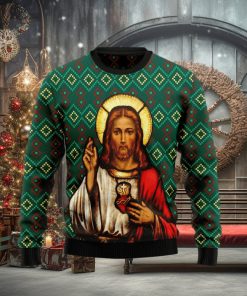 Jesus Red nosed Ugly Christmas Sweater Gift Men Women