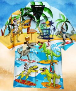 Jesus Ride A Dinosaur Hawaiian Shirt