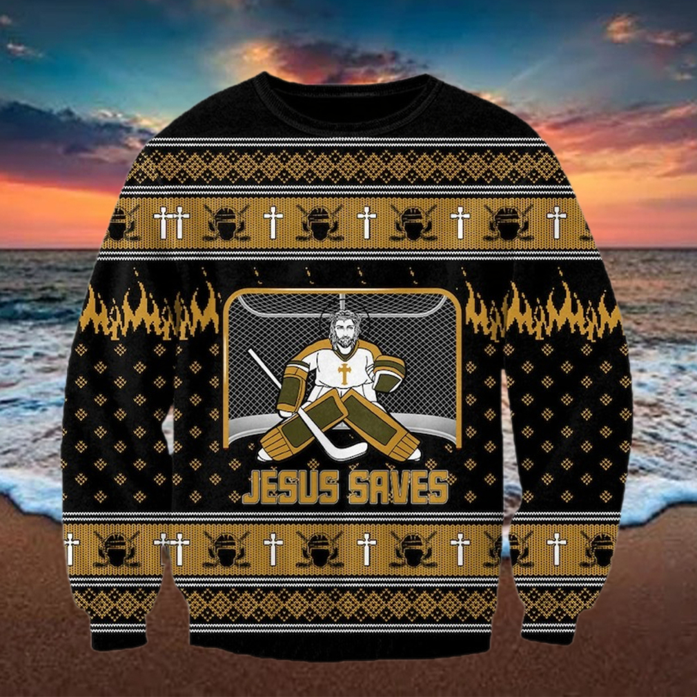 Jesus Saves Hockey Man Christmas Ugly Sweater Jesus Saves Hockey Man Christmas Ugly Sweater