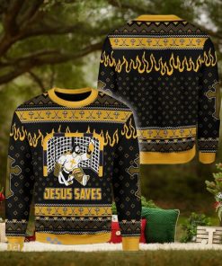 Jesus Saves Hockey Ugly Christmas Sweater For Men And Women