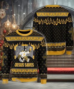 Jesus Saves Hockey Ugly Christmas Sweater For Men And Women