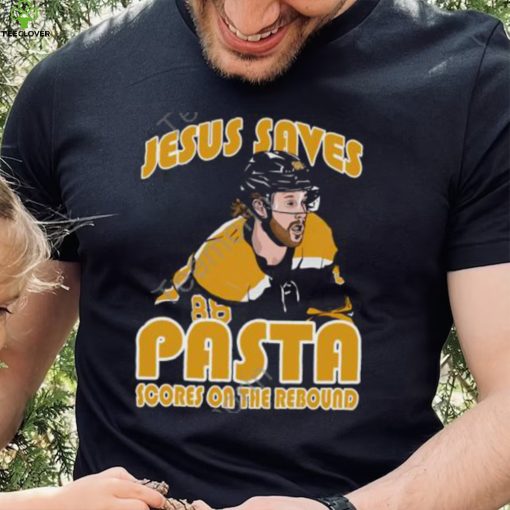 Jesus Saves Pasta Scores Tee David Pastrnak