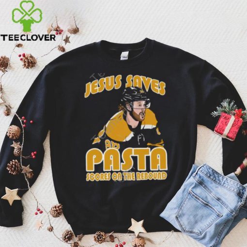 Jesus Saves Pasta Scores Tee David Pastrnak