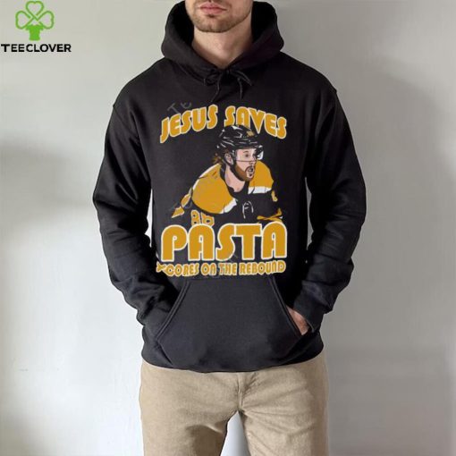 Jesus Saves Pasta Scores Tee David Pastrnak