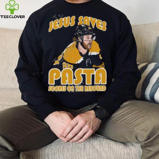 Jesus Saves Pasta Scores Tee David Pastrnak