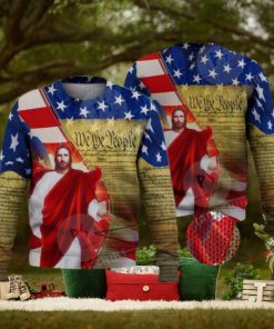 Jesus Usa We The People 3D Full Print Ugly Sweater Christmas Gift Sweater
