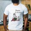 He Is Rizzin Funny Kids Easter Day Jesus Playing Basketball T Shirt