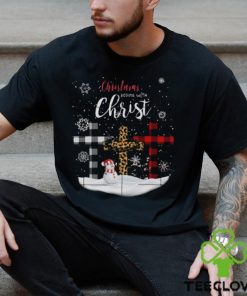 Jesus cross christmas three color leopard fabric christmas begin with christ snow design png hoodie, sweater, longsleeve, shirt v-neck, t-shirt