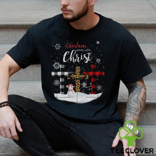 Jesus cross christmas three color leopard fabric christmas begin with christ snow design png hoodie, sweater, longsleeve, shirt v-neck, t-shirt