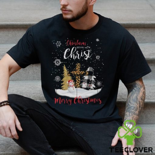 Jesus cross three christmas leopard fabric christmas begin with christ snow design png hoodie, sweater, longsleeve, shirt v-neck, t-shirt