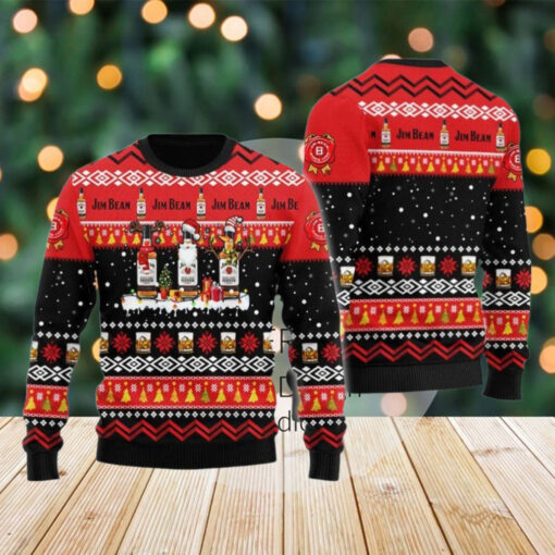 Jim Beam Christmas Ugly Sweater, Whiskey 3D Ugly Sweater Party, Holiday Woman Sweater