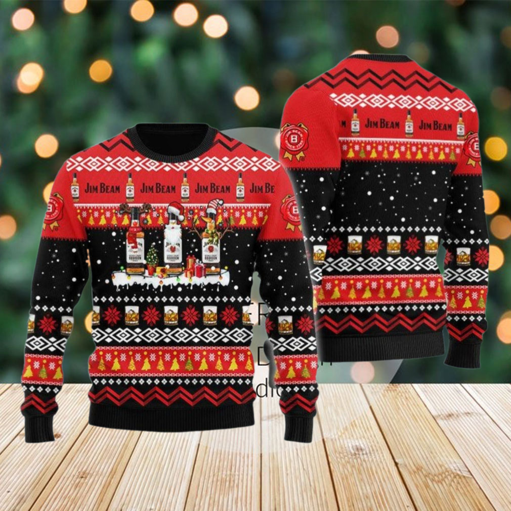 Jim Beam Christmas Ugly Sweater, Whiskey 3D Ugly Sweater Party, Holiday Woman Sweater Jim Beam Christmas Ugly Sweater, Whiskey 3D Ugly Sweater Party, Holiday Woman Sweater