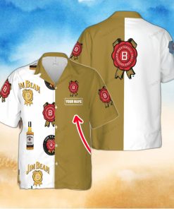 Jim Beam Contemporary Custom Name Hawaiian Shirt Love Beer Gift