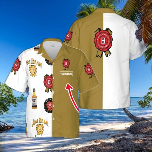 Jim Beam Contemporary Custom Name Hawaiian Shirt Love Beer Gift