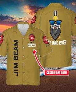 Jim Beam Custom Name Best Dad Ever Casual Hawaiian Shirt