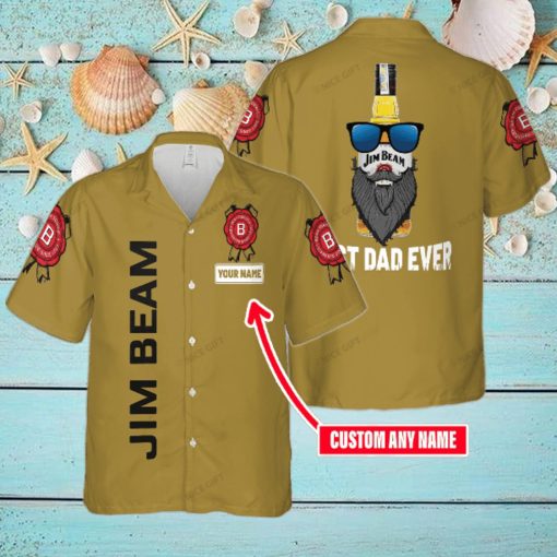 Jim Beam Custom Name Best Dad Ever Casual Hawaiian Shirt