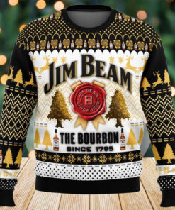 Jim Beam Sweater, Whiskey Ugly Christmas Sweater, Whiskey Lover Xmas Sweater, Alcoholic Beverage Sweater