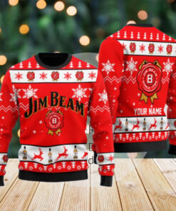 Jim Beam Ugly Christmas Sweater, Funny Whiskey Sweater, Alcohol Sweater For Men Woman, Personalized Sweater, Bachelorette Party Gift
