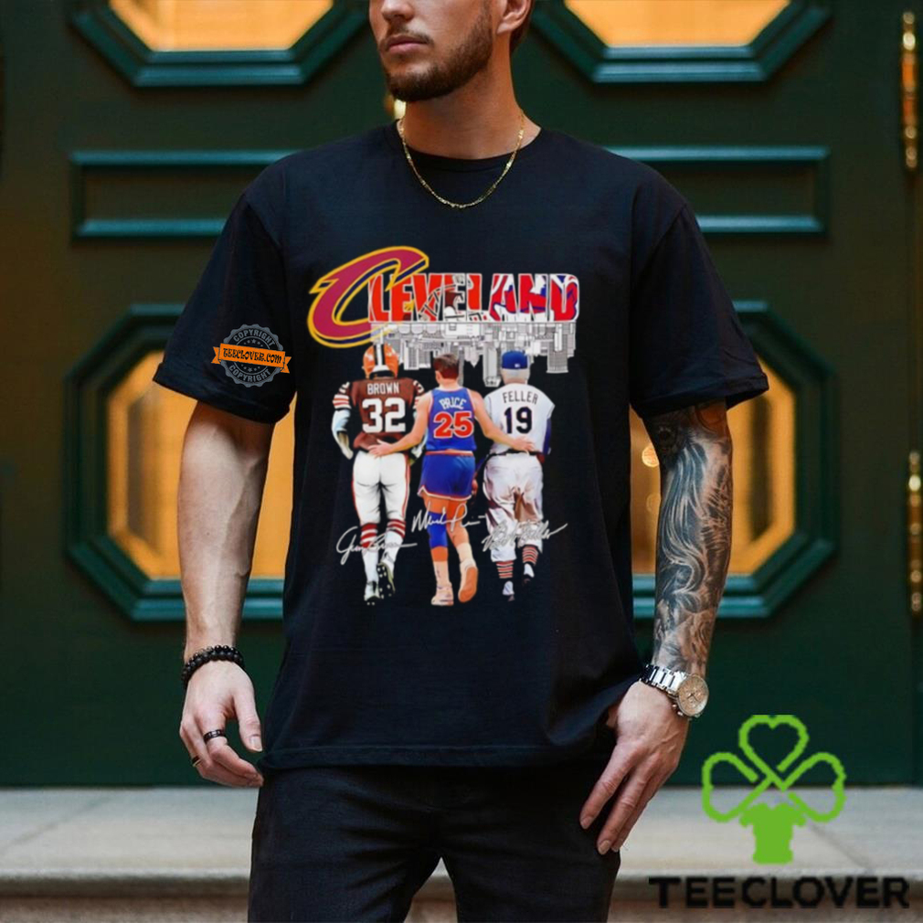 Jim Brown Cavaliers Price and Guardians Feller Cleveland Browns signatures shirt Jim Brown Cavaliers Price and Guardians Feller Cleveland Browns signatures shirt