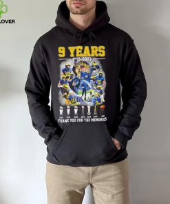 Jim Harbaugh 9 years 2015 2023 thank you coach thank you for the memories pose hoodie, sweater, longsleeve, shirt v-neck, t-shirt