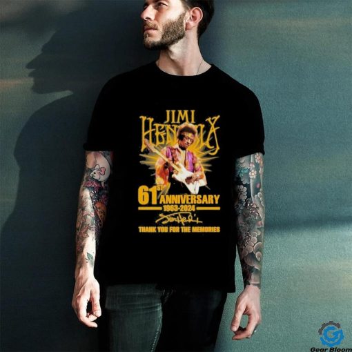 Jimi Hendrix 61st Anniversary 1963 2024 Thank You For The Memories T Shirt