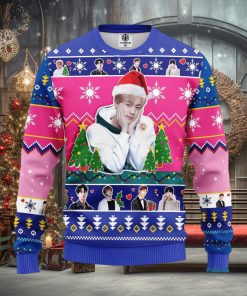 Jin Bts Pink  Thanksgiving Women Mens Ugly Christmas 3D Knitted Sweater