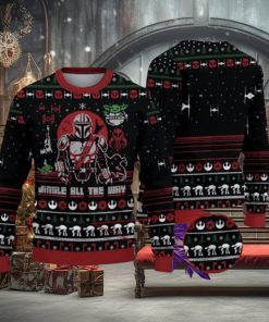 Jingle All The Way Mandalorian Yoda Star Wars Ugly Christmas Sweater
