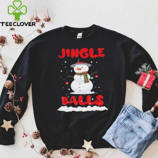Jingle Balls Tinsel Tits Couple Christmas Snowman Shirt