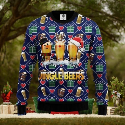 Jingle Beer Ugly Christmas Sweater 3D Gift For Men And Women