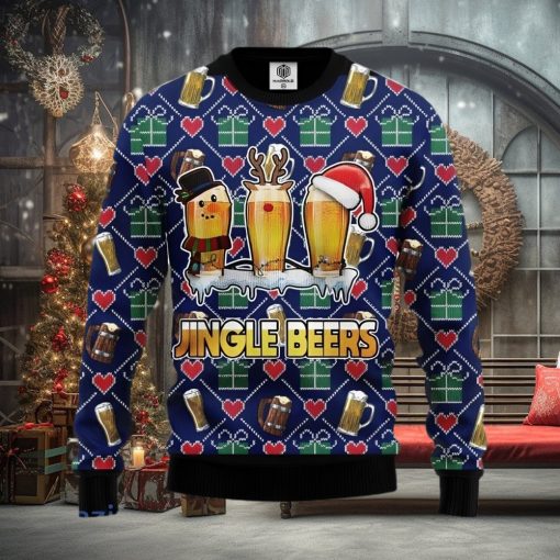 Jingle Beer Ugly Christmas Sweater 3D Gift For Men And Women