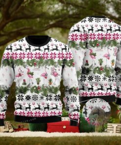 Jingle Bells And Pink Flamingo Xmas Ugly Sweater