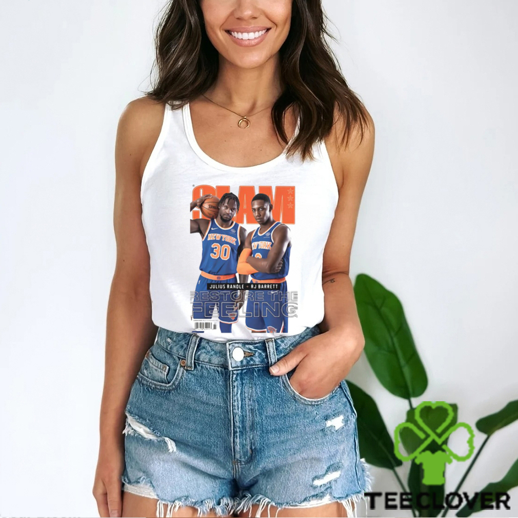Slam Julius Randle + Rj Barrett Restore The Feeling Shirt Slam Julius Randle + Rj Barrett Restore The Feeling Shirt