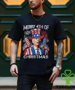 Joe Biden Merry 4Th Of Christmas 4Th Of July Firework Shirt