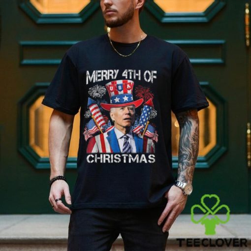 Joe Biden Merry 4Th Of Christmas 4Th Of July Firework Shirt