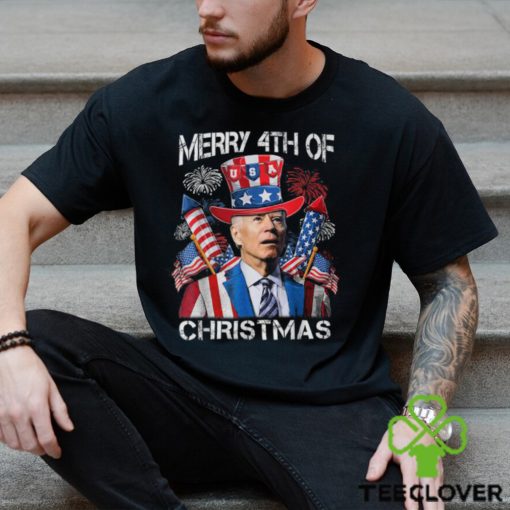 Joe Biden Merry 4Th Of Christmas 4Th Of July Firework Shirt