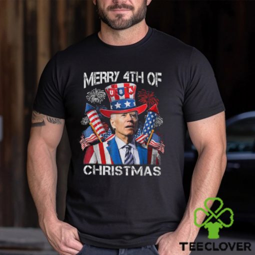 Joe Biden Merry 4Th Of Christmas 4Th Of July Firework Shirt