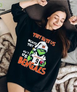 Joe Burrow Grinch They Hate Us Because They Ain’t Us Cincinnati Bengals Christmas Thoodie, sweater, longsleeve, shirt v-neck, t-shirt