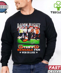 Joe Burrow Superman damn right I am a Bengals fan win or lose shirt