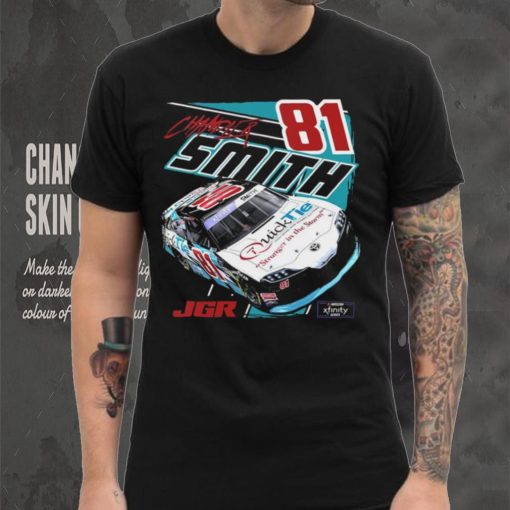 Joe Gibbs Racing Team Collection Black Chandler Smith Quick Tie Car T Shirt