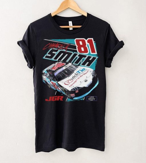 Joe Gibbs Racing Team Collection Black Chandler Smith Quick Tie Car T Shirt