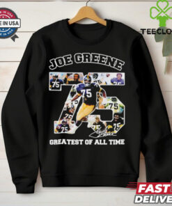 Joe Greene 75 Pittsburgh Steelers greatest of all time signature shirt