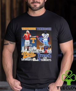 Joe Milton III Tennessee Vols On Saturdays Derrick Henry Tennessee Titans On Sundays T Shirt 1 Joe Milton III Tennessee Vols On Saturdays Derrick Henry Tennessee Titans On Sundays T Shirt