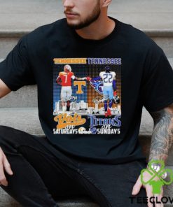 Joe Milton III Tennessee Vols On Saturdays Derrick Henry Tennessee Titans On Sundays T Shirt 2 Joe Milton III Tennessee Vols On Saturdays Derrick Henry Tennessee Titans On Sundays T Shirt