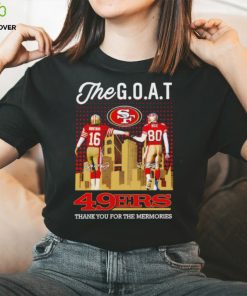 Joe Montana Jerry Rice San Francisco 49ers the goat signatures shirt