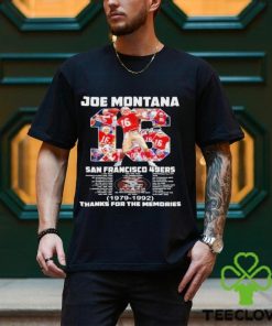 Joe Montana San Francisco 49ers 1979 1992 thanks for the memories t shirt