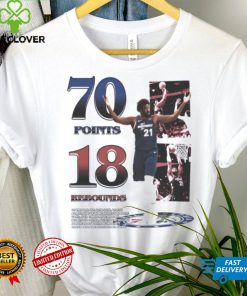 Joel Embiid Philadelphia 76ers basketball 70 points 18 rebounds T shirt