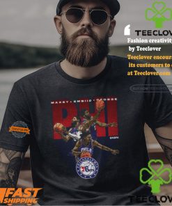 Joel Embiid Tyrese Maxey & Paul George Philadelphia 76ers Trio Shirt 3 Joel Embiid Tyrese Maxey & Paul George Philadelphia 76ers Trio Shirt