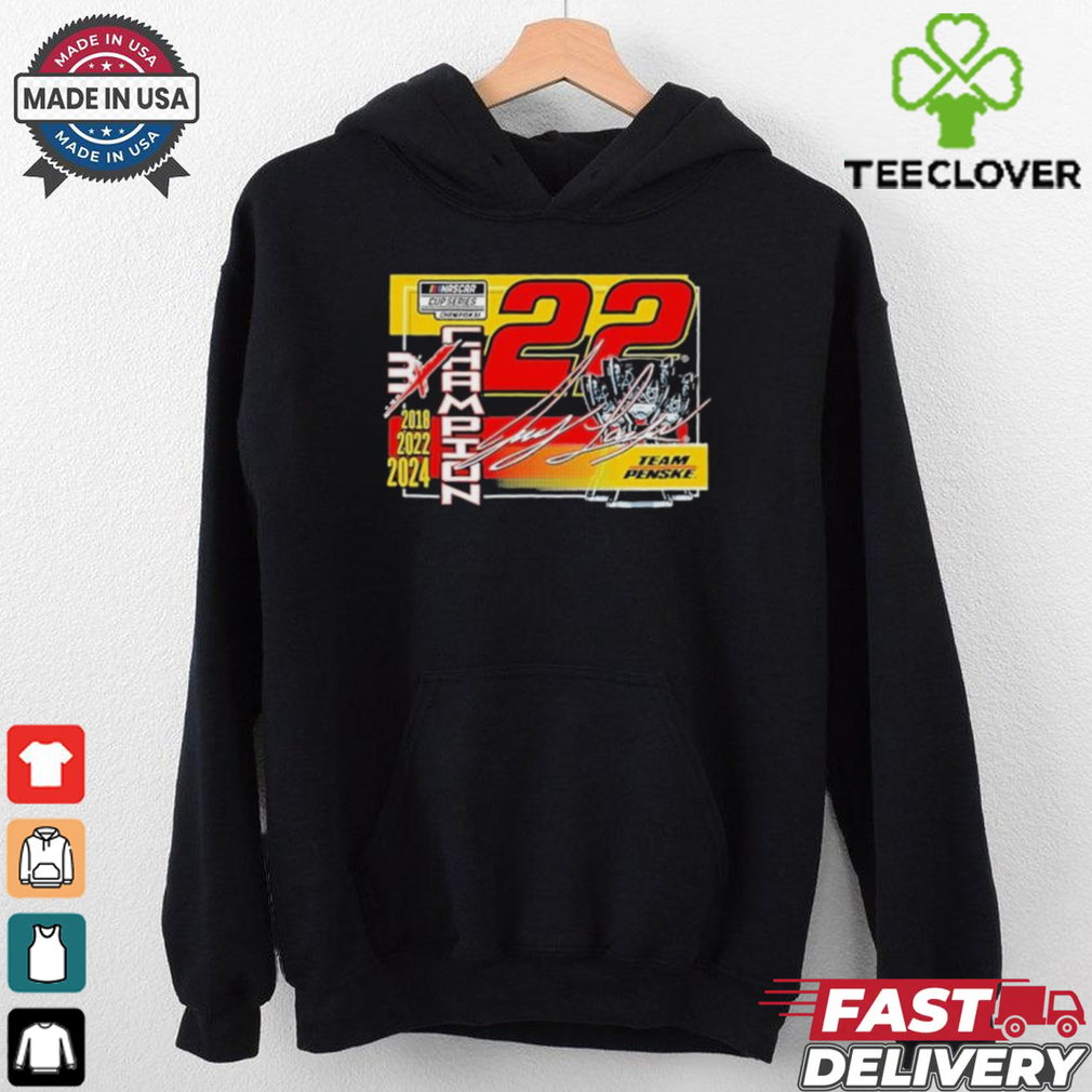 Joey Logano Team Penske 2018 2022 2024 NASCAR Cup Series Champion Lifestyle T Shirts Joey Logano Team Penske 2018 2022 2024 NASCAR Cup Series Champion Lifestyle T Shirts